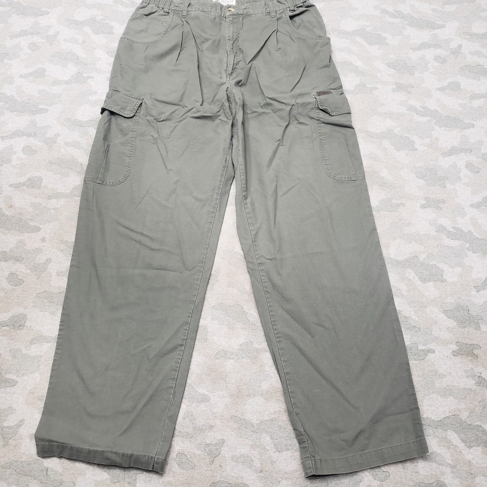 Vintage Columbia Pants Mens 36x32 Green Cargo Pockets Outdoors